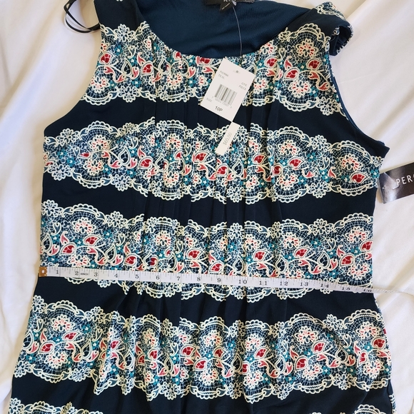 NWT Perceptions tank dress blue floral 10p sheath - Picture 8 of 14